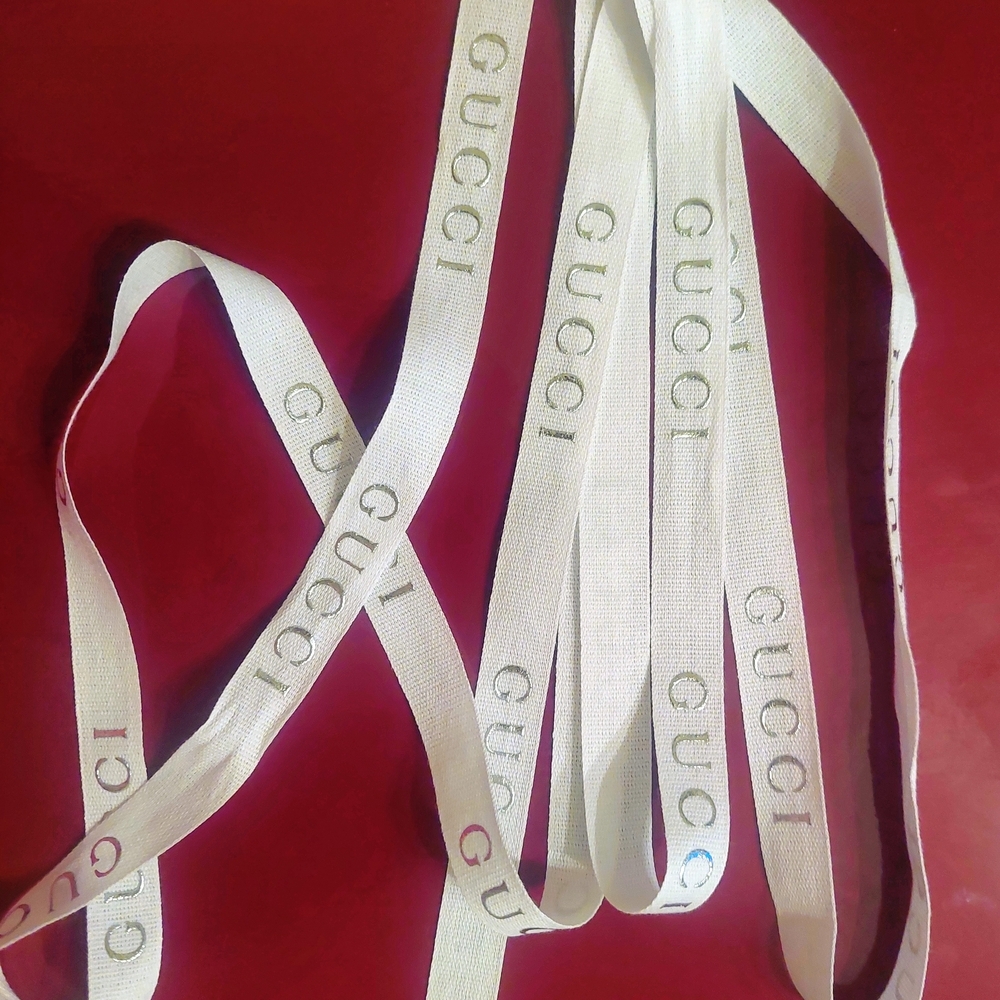 Gucci White Logo Ribbon 45 Inches Long
